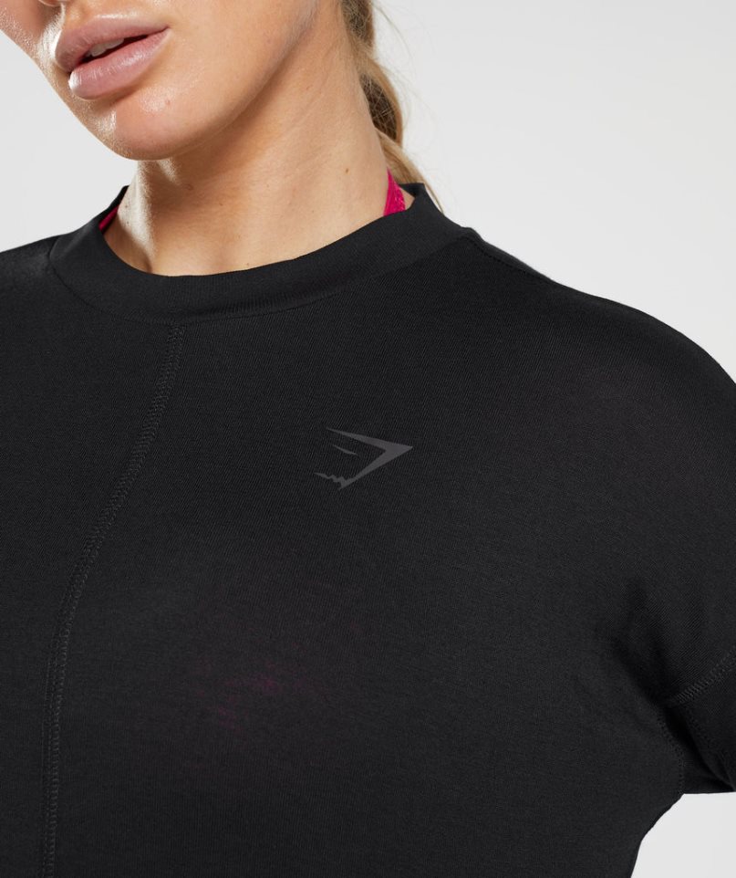 Women's Gymshark GS Power Long Sleeve T-Shirts Black | CA A37816